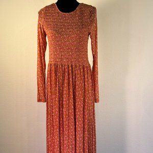 Free People Two-Piece Ditsy Floral Mesh Maxi EUC Size Medium